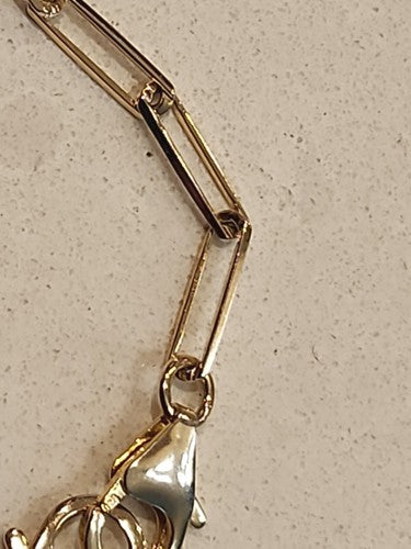 14K Gold Plated Over 925 Sterling Silver Paper Clip Stacking Necklace 24"
