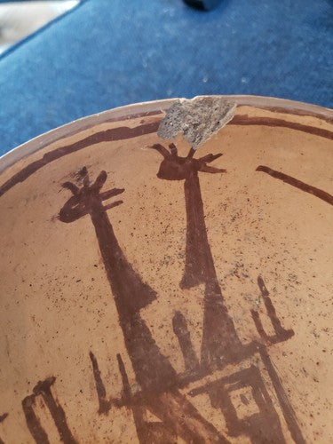 Rare Pre-Columbian NARINO VENUS WARRIOR BOWL Figural Pottery Bowl Artifact 3"x7"