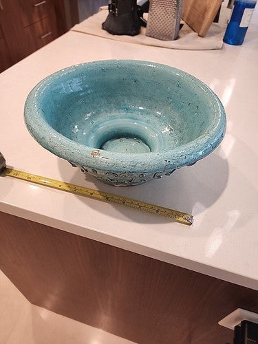 Blue Porcelain Italy Italian Pottery 10" Vase Planter Pot