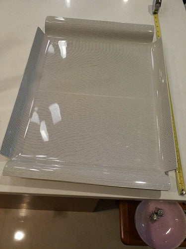 Vintage Mid Century Oleg Cassini Stripped Serving Tray Grey & White