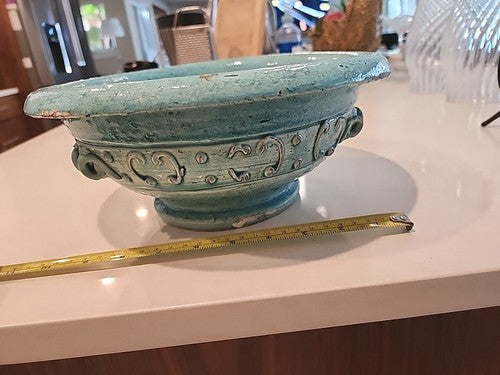 Blue Porcelain Italy Italian Pottery 10" Vase Planter Pot