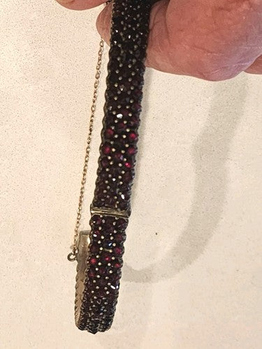 Antique 3 Row Garnet Set Braclet