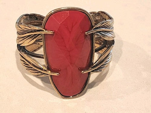 Beautiful Large Monique Leshman Feather Spring Cuff
