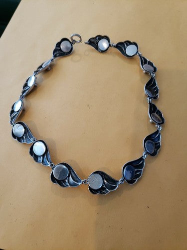 JOSEFF of Hollywood 1940’s Silver Tone Leaf Chocker Necklace Midcentury