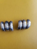 Vintage Taxco Mexico Swirl Modernist Sterling Silver 925 Clip On earrings