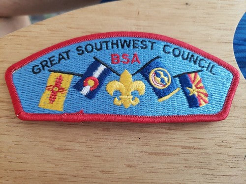 Bsa Boy Scout Uniform Pocket Flap Patch Great Southwest Council Misprint On Flag