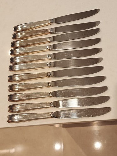 Tiffany Co Sterling Silver 9" Knife  Set of 10 Cordis Pattern