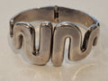 Sterling Silver Mexican Midcentury Bangle Bracelet Spring tension C1960 58.8g