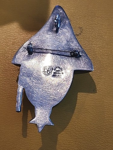 VINTAGE TAXCO LARGE LOS BALLESTEROS STERLING SILVER FACE PIN PENDANT MEXICO