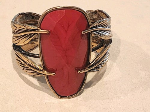 Beautiful Large Monique Leshman Feather Spring Cuff