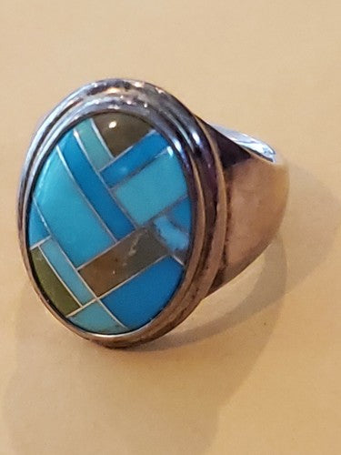 Sterling Carolyn Pollack Relios Turquoise Southwest Ring Stone 925 Bear Moon 7.5