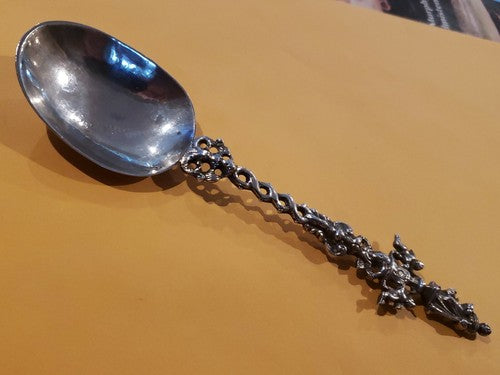 Exquisite Antique Sterling Silver St. John Spoon England Samuel Boyce Landeck 9"