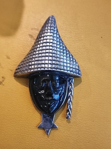 VINTAGE TAXCO LARGE LOS BALLESTEROS STERLING SILVER FACE PIN PENDANT MEXICO