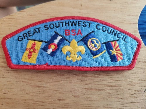 Bsa Boy Scout Uniform Pocket Flap Patch Great Southwest Council Misprint On Flag