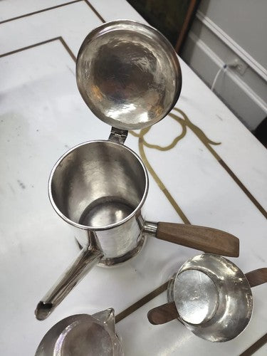 William Spratling Sterling Silver Tea Coffee Espresso Hot Coco Pot Set modernist