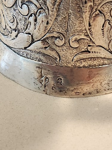 Pair Antique Wedding Cup Marriage Wager Figural 800 Silver Neresheimer & Sohne