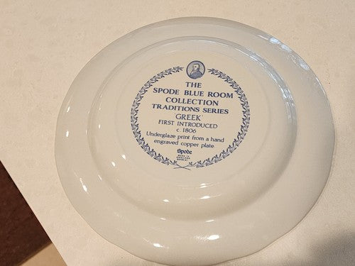 Transferware SPODE Blue Room Collection Traditions Series Greek 10” Blue Plate