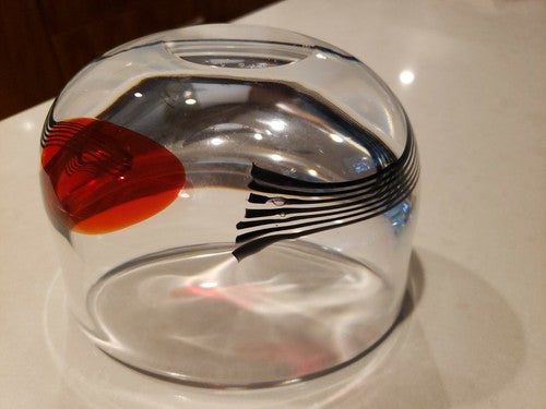 Gullaskruf Art Glass Vase Sweden SIGNED 7" x 5" x 5"