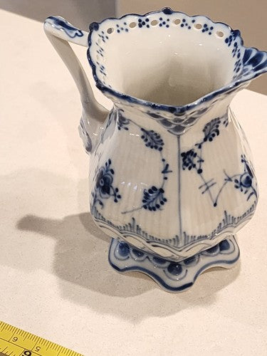 Royal Copenhagen Blue Fluted Full Lace Creamer #1032
