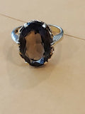 14K Yellow Gold 4ct Citrine Cocktail Ring Size 7.75 with Fillagree Setting