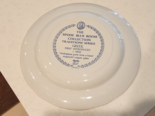 Transferware SPODE Blue Room Collection Traditions Series Greek 10” Blue Plate