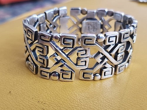 Taxco 925 Silver Bracelet Fuentes Modernist Style