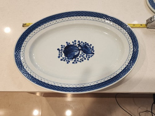 Royal Copenhagen Denmark #11/928 TRANQUEBAR BLUE 15" OVAL SERVING PLATTER