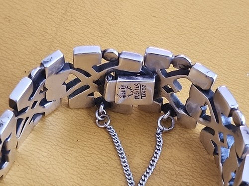 Taxco 925 Silver Bracelet Fuentes Modernist Style