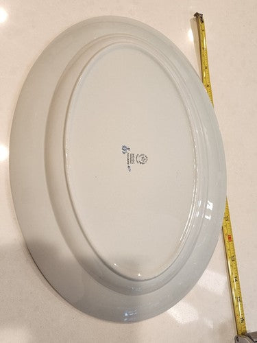 Royal Copenhagen Denmark #11/928 TRANQUEBAR BLUE 15" OVAL SERVING PLATTER