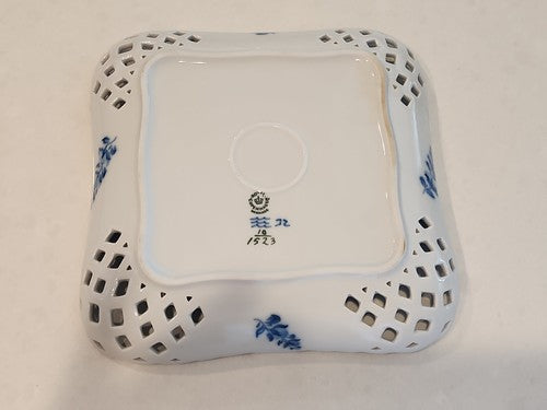 Vintage Royal Copenhagen Blue Flowers Reticulated 9" Serving Dish
