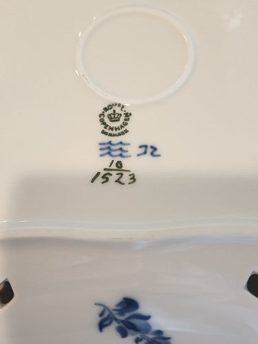 Vintage Royal Copenhagen Blue Flowers Reticulated 9" Serving Dish