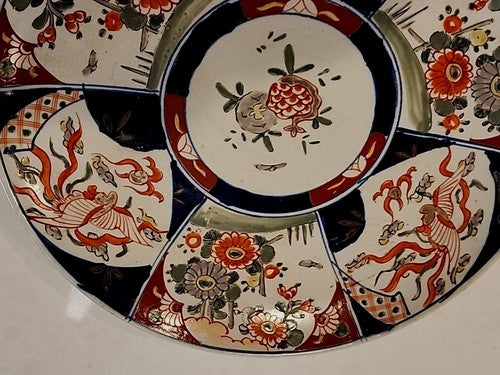 Antique 19th Century Japanese Imari Hand Painted Charger Plate 12"