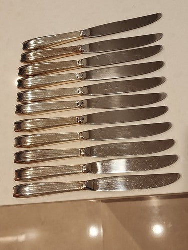 Tiffany Co Sterling Silver 9" Knife  Set of 10 Cordis Pattern