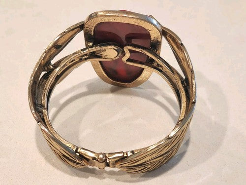 Beautiful Large Monique Leshman Feather Spring Cuff