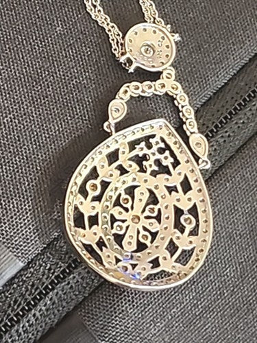 ESPO Joseph Esposito Sterling Silver Diamonique Lavalier Necklace