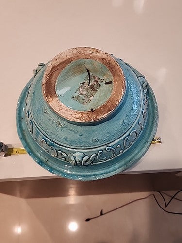 Blue Porcelain Italy Italian Pottery 10" Vase Planter Pot