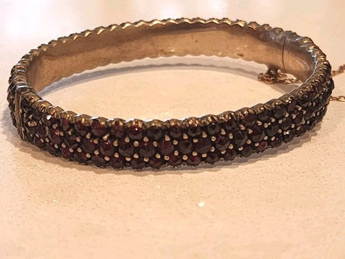 Antique 3 Row Garnet Set Braclet