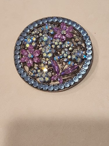 Ann Taylor Women's Butterfly Flowers Rhinestones Aurora Borealis Pin Brooch