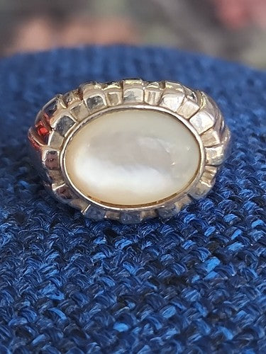 Sterling White Moonstone Ring Size 8
