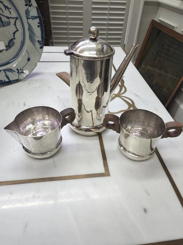 William Spratling Sterling Silver Tea Coffee Espresso Hot Coco Pot Set modernist