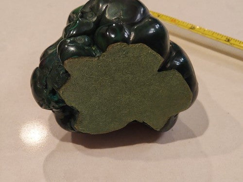 4" Polished Bull's Eye Malachite Stalactite Cigarette Lighter Holder