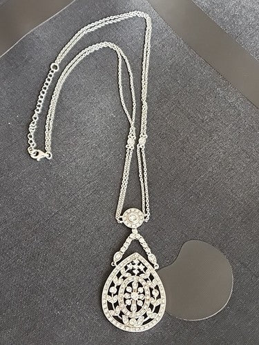 ESPO Joseph Esposito Sterling Silver Diamonique Lavalier Necklace