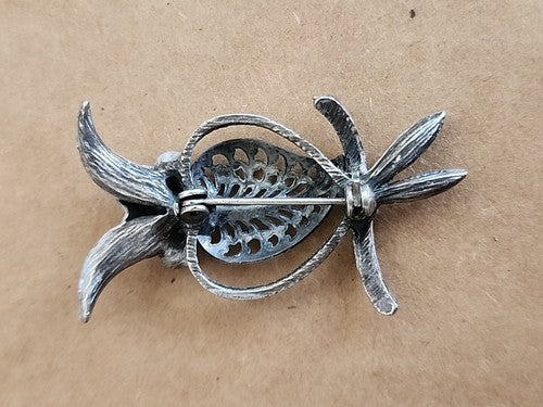 Stylized  Midcentury Owl Brooch Pin