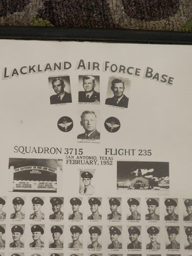 Vintage Lackland Air Force Base Frame Photo 1952 San Antonio Texas Squadron 3715