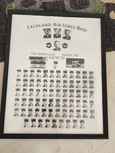 Vintage Lackland Air Force Base Frame Photo 1952 San Antonio Texas Squadron 3715