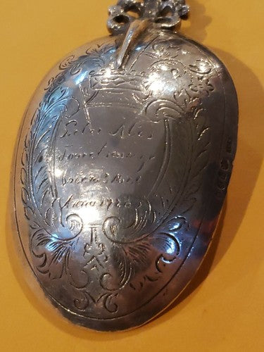 Exquisite Antique Sterling Silver St. John Spoon England Samuel Boyce Landeck 9"