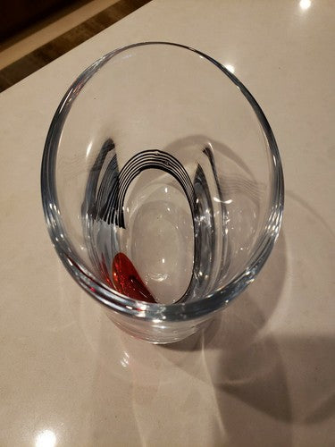 Gullaskruf Art Glass Vase Sweden SIGNED 7" x 5" x 5"