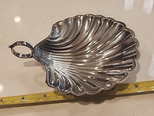 Fisher Silversmiths Sterling Silver Handled Shell Bowl with Feet #144