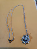 Diamond & 14K White Gold Snowflake Flower Cluster Pendant