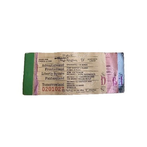 Vintage Walt Disney World Ticket Magic Kingdom Partial Ticket Stub Book